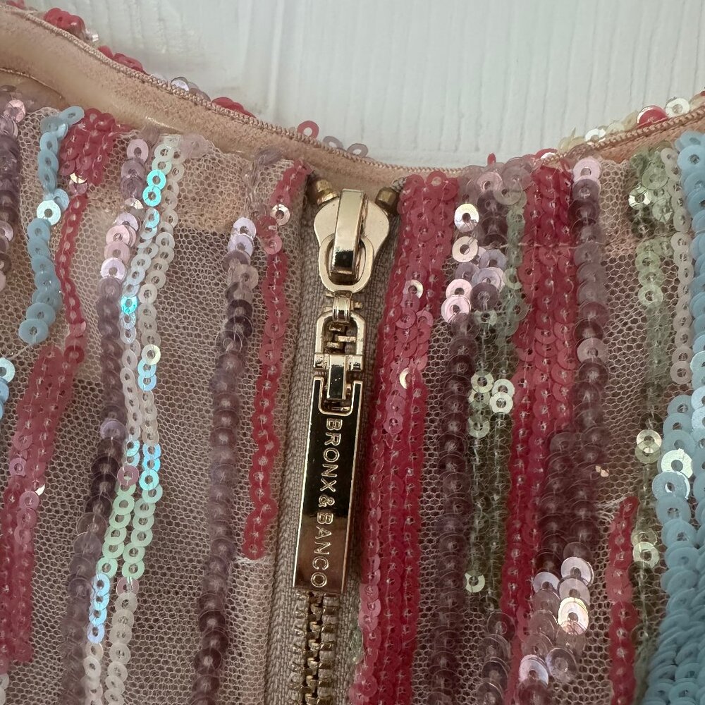 Bronx & Banco Serena Mini Dress sequined XL - Picture 4 of 6